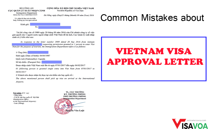 Common mistakes related to Vietnam visa approval letter 