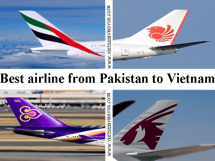 Four best airlines flying with from Pakistan to Vietnam