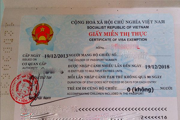 5 year Vietnam visa exemption for US citizens 