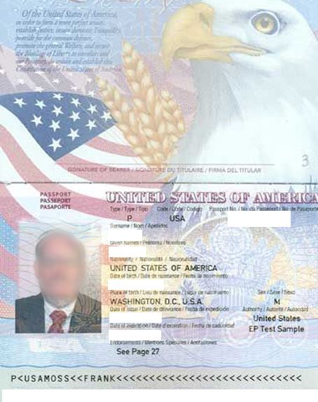 Scanned passport to apply Vietnam evisa for USA citizens 