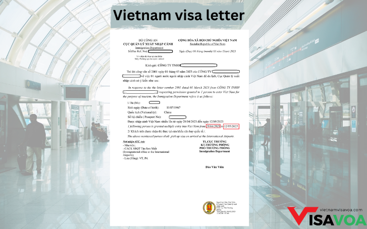 Vietnam visa approval letter for Chinese 2023