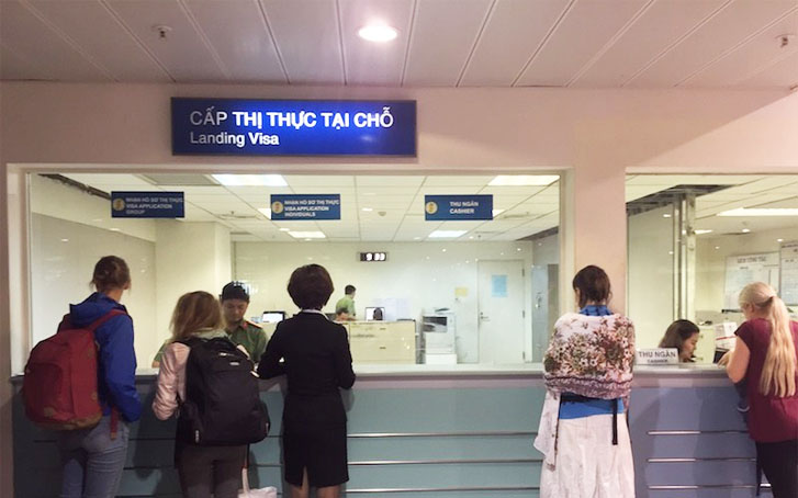 Visa counter at Tan Son Nhat airport in Ho chi minh