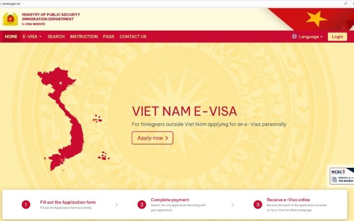 New Vietnam e-visa website