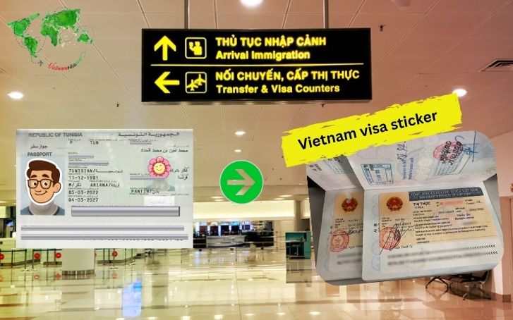 Vietnam-visa-sticker-Tunisian