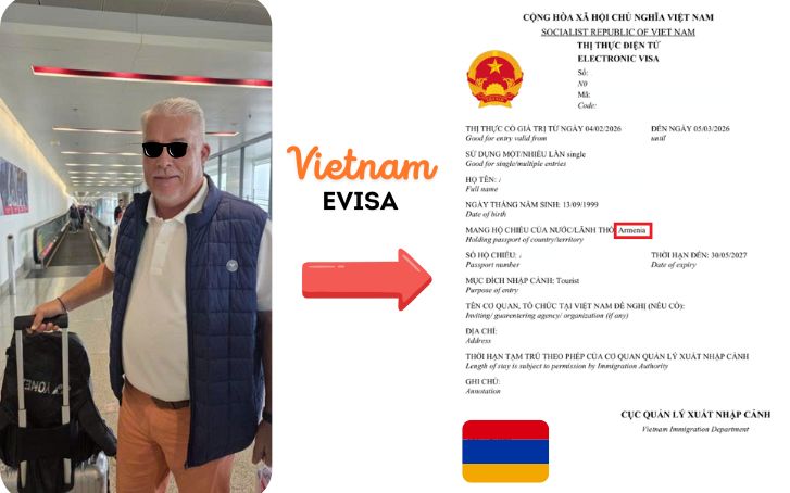 Vietnam evisa for Armenian passports