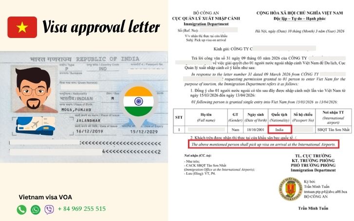Vietnam visa letter for Indian 