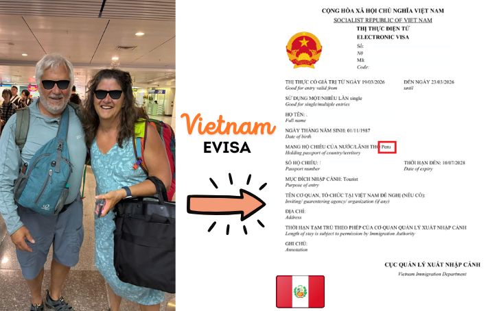 Vietnam evisa for Peruvian 