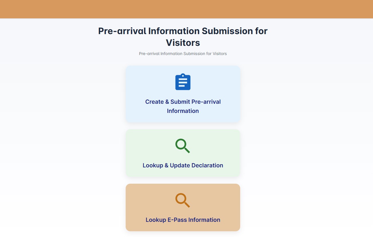 Vietnam pre-arival information application 