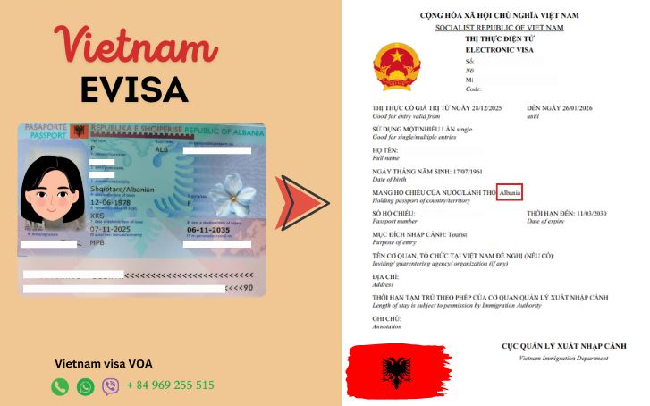 Vietnam evisa for Albanian 